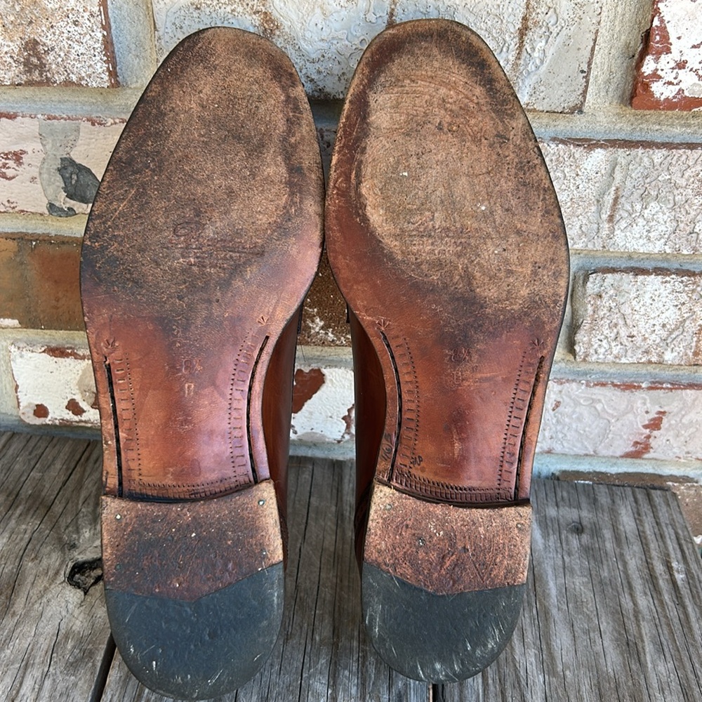 BRAGANO by COLE HANN LEATHER LOAFERS Made in Italy BROWN AND BLACK - Picture 11 of 14